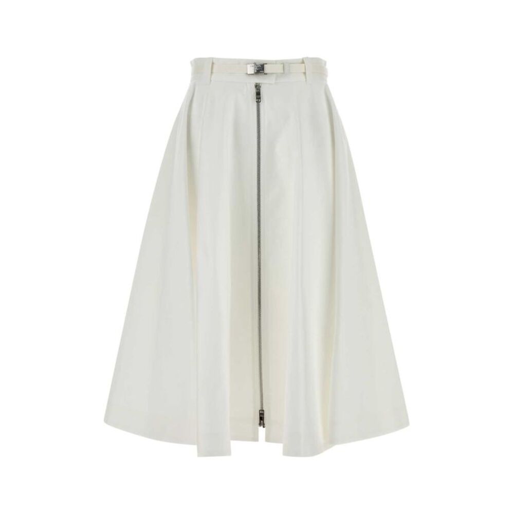 Prada Women White Twill Skirt